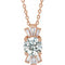 14K Rose Natural White Sapphire & 1/6 CTW Natural Diamond 16-18