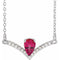 Sterling Silver Lab-Grown Ruby & .06 CTW Natural Diamond 18