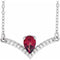 Platinum Natural Mozambique Garnet & .06 CTW Natural Diamond 16