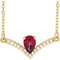 14K Yellow Natural Mozambique Garnet & .06 CTW Natural Diamond 16