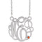 Rhodium-Plated Sterling Silver 25 mm 3-Initials Imitation Citrine Script Monogram 18