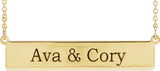 14K Yellow Gold Be Posh® Engravable Bar 17 1/2" Necklace