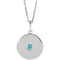 14K White Natural Blue Zircon Disc 16-18