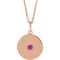 14K Rose Natural Pink Tourmaline Disc 16-18