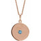 14K Rose Natural Aquamarine Disc 16-18
