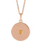 14K Rose Natural Citrine Disc 16-18