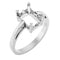18K X1 White 8x6 mm Emerald Ring Mounting