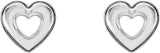 14K White Gold Heart Earrings