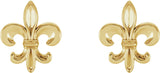 14K Yellow Gold Fleur-de-lis Earrings