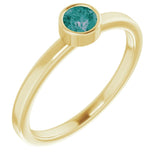 14K Yellow 4 mm Lab-Grown Alexandrite Ring