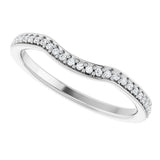 14K White Gold 1/8 CTW Natural Diamond Contour Band