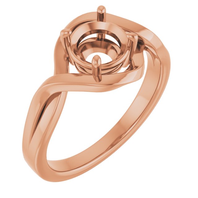 10K Rose6.5 mm Round Ring Mounting