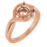 14K Rose6.5 mm Round Ring Mounting