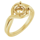 14K Yellow6.5 mm Round Ring Mounting