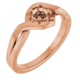 14K Rose4.1 mm Round Ring Mounting