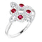 Platinum Natural Ruby & 1/8 CTW Natural Diamond Semi-Set Clover Ring