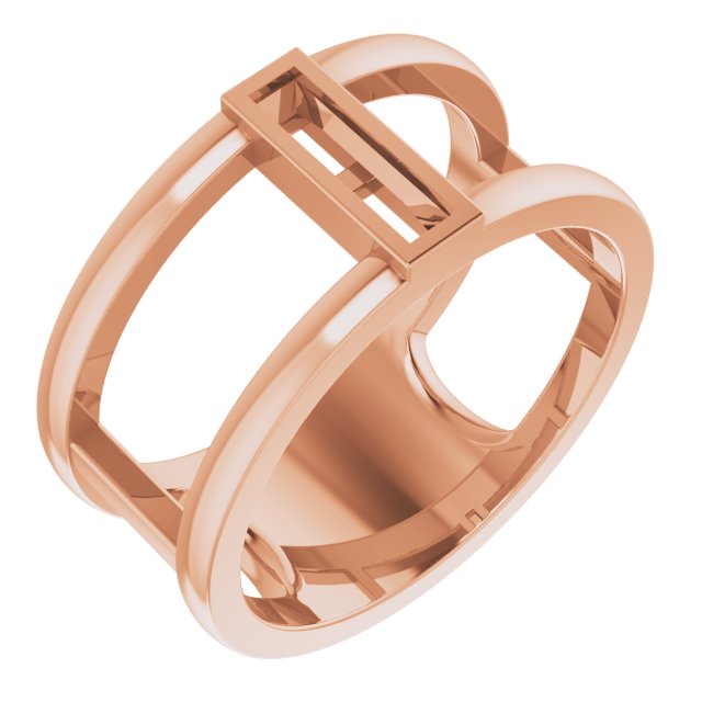 14K Rose 4x2 mm Baguette Ring Mounting