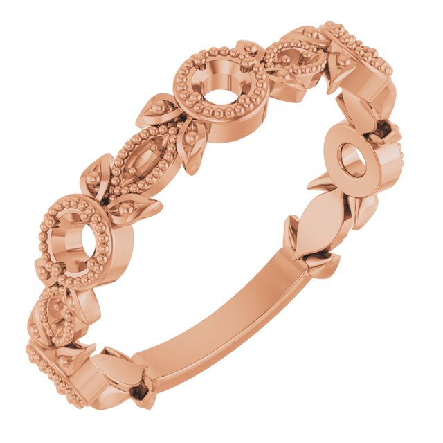 14K Rose Leaf Ring Mounting