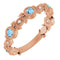 14K Rose Natural Aquamarine & .03 CTW Natural Diamond Leaf Ring
