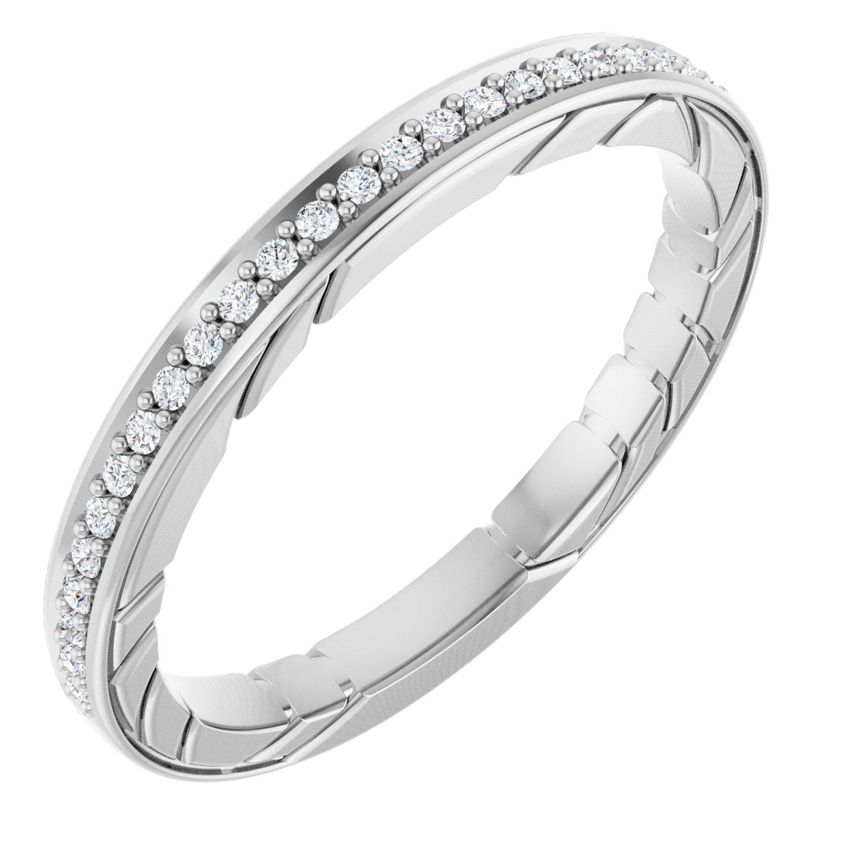 14K White Gold 1/8 CTW Natural Diamond Anniversary Band