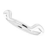 14K White Gold Band for 10 mm Square Ring