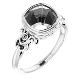 Palladium8 mm Cushion Ring Mounting