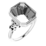 Palladium12x10 mm Emerald Ring Mounting