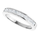 14K White Gold 1/2 CTW Natural Diamond Anniversary Band Size 7