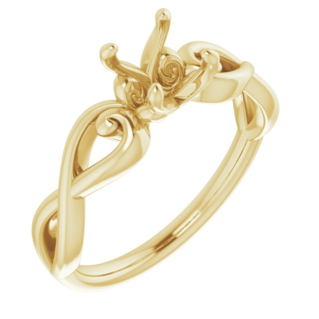 10K Yellow6 mm Round Ring Mounting