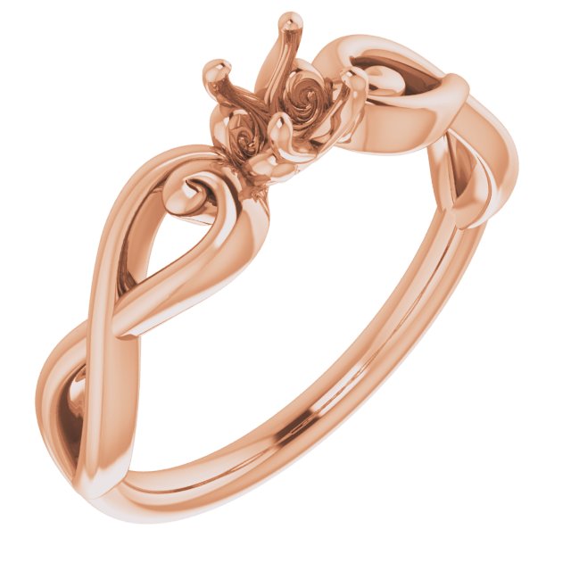 10K Rose4.1 mm Round Ring Mounting