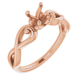 10K Rose5.8 mm Round Ring Mounting