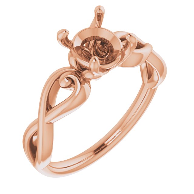 10K Rose7 mm Round Ring Mounting