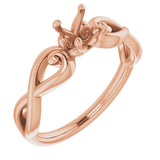 18K Rose5.2 mm Round Ring Mounting