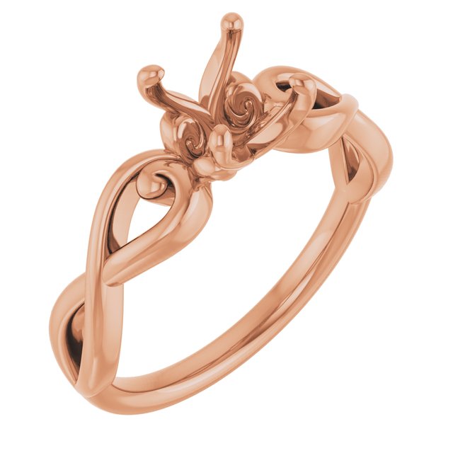 10K Rose6.5 mm Round Ring Mounting