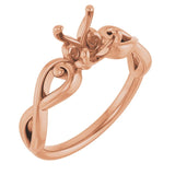 14K Rose6.5 mm Round Ring Mounting