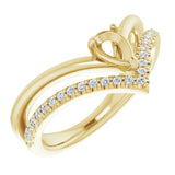 14K Yellow 1/6 CTW Natural Diamond Semi-Set Negative Space Ring