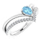 Platinum Natural Aquamarine & 1/6 CTW Natural Diamond Ring