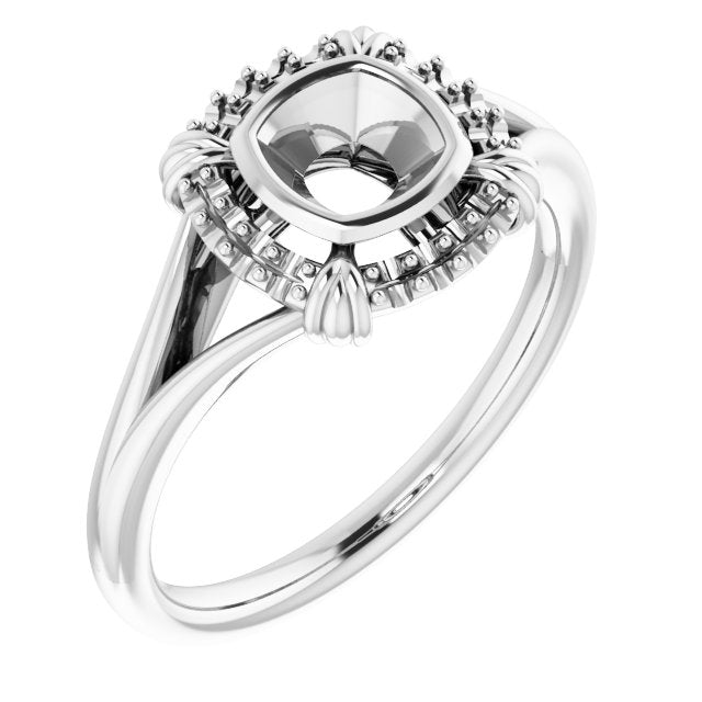 10K White5 mm Cushion Ring Mounting