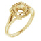 14K Yellow5 mm Cushion Ring Mounting