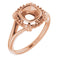 10K Rose6 mm Cushion Ring Mounting