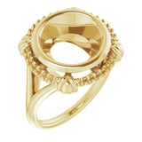 10K Yellow11 mm Round Ring Mounting