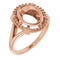 14K Rose9x7 mm Oval Ring Mounting