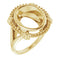 14K Yellow12x10 mm Oval Ring Mounting