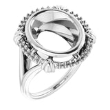 Sterling Silver12x10 mm Oval Ring Mounting