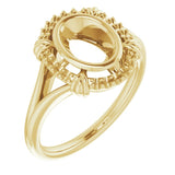18K Yellow8x6 mm Oval Ring Mounting