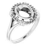 Platinum8x6 mm Oval Ring Mounting