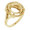 18K Yellow10x8 mm Oval Ring Mounting