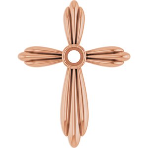 14K Rose 2.5 mm Round Bezel-Set Cross Pendant Mounting