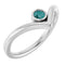 Platinum Natural Alexandrite Bezel-Set V Ring