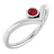 Platinum Natural Ruby Bezel-Set V Ring